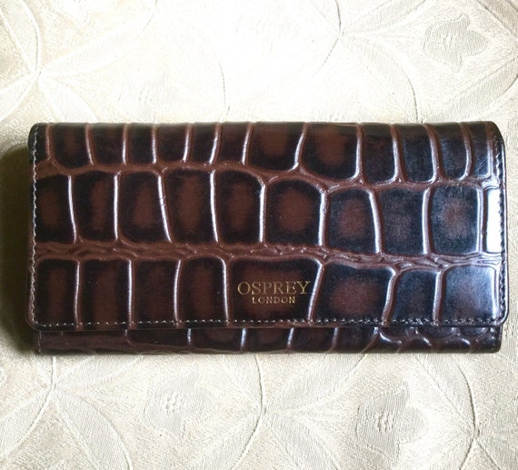 Leather Osprey Clutch wallet Etsy UK