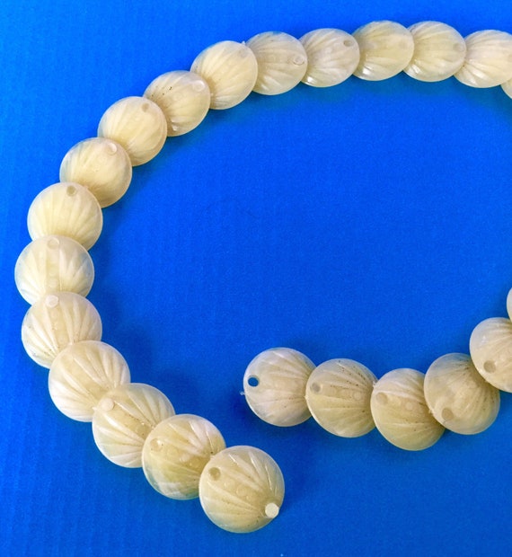 Vintage Pale yellow , flat , Poppit Beads - image 7