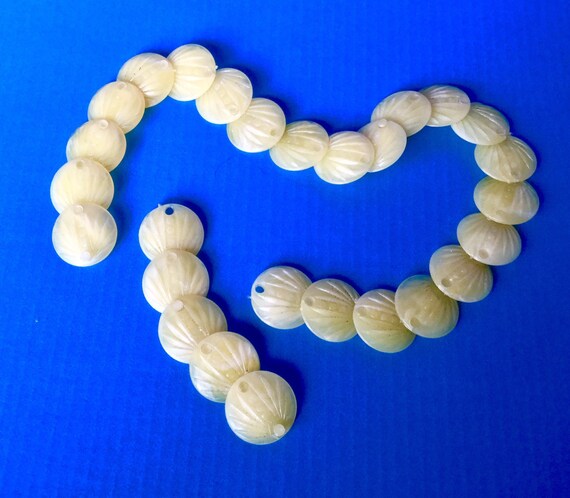 Vintage Pale yellow , flat , Poppit Beads - image 8