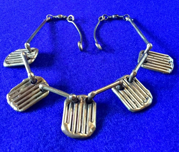 Unique 1970s Brass Brutalist Art Jewellery Neckla… - image 1