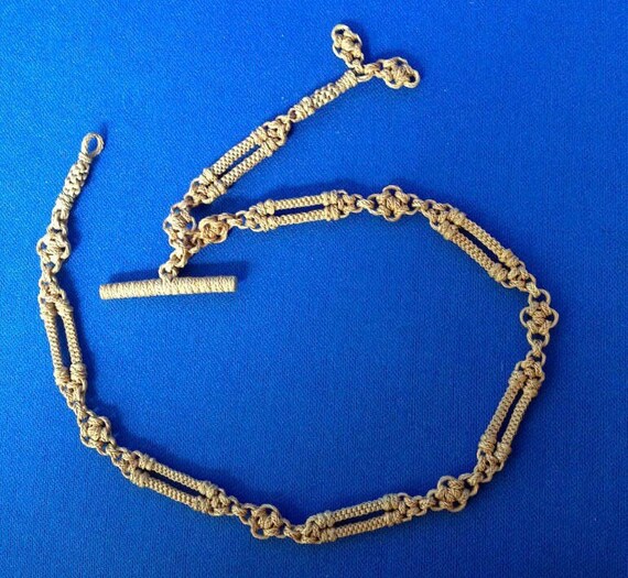 Victorian Albert Hair work Watch Chain - image 2