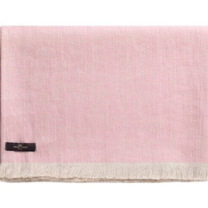 Linen Throw in Blush Pink, Herringbone Weave. Linen Throw Blanket, Linen Bed Cover.