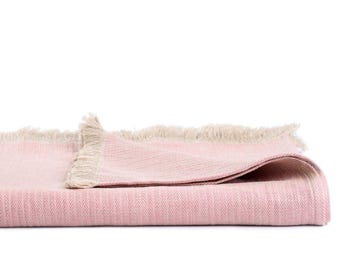 Reines Leinen Blush Pink Decke Tröster: Bettdecke Tagesdecke