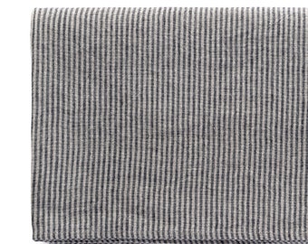 Pure Linen Tablecloth With Black Pinstripe: Vintage French Country Syle
