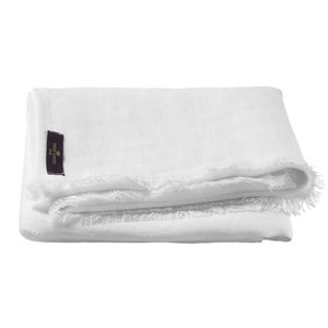 Thick Linen White Bath Towel. Huckaback, Linen Bath Towel, Guest Room Towel, Small Linen Throw.