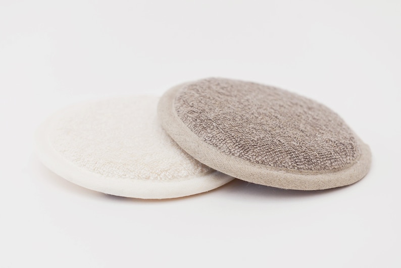 Linen Cotton SPA Pad. Cosmetic Face Pad, Organic Baby Bath Pad. image 1