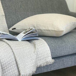 Waffle Linen Throw Blanket, Linen Bed Cover, Nordic Style Bedspread, Home Décor, Wedding Gift