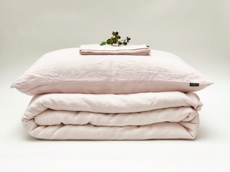 Blush Pink Linen Bedding Set - Etsy