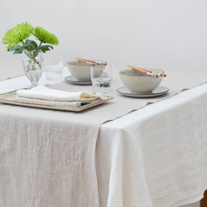 Washed Linen Natural Table Runner, Rustic Linen Table Runner, Wedding Table Linen, Luxury Linen Gift