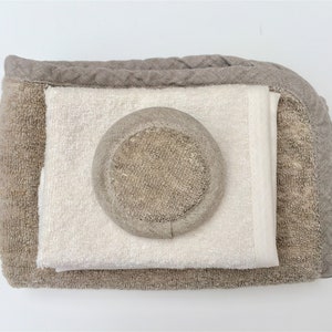 Linen Cotton SPA Pad. Cosmetic Face Pad, Organic Baby Bath Pad. image 6