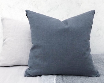 Cloud Grey Pure Linen Cushion Cover: Baltic Decor, 50cm x 50cm
