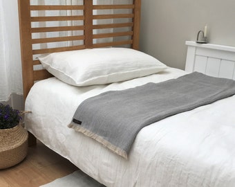 Wit linnen beddengoedset. Stonewashed beddengoedset. Dekbedovertrekset.