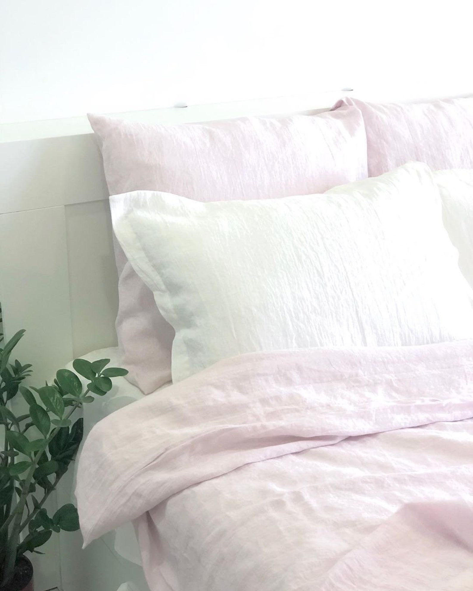 Blush Pink Linen Bedding Set - Etsy