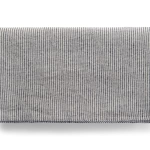 Black Pin Stripe Linen Tablecloth. Rectangular Tablecloth. Natural Table Decor.