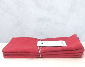 Red Linen Napkin Set of 2. Linen Napkins, Christmas Table Linens, Christmas Tableware, Table Styling,  Heavy Linen Napkins