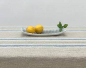 French Country Natural Linen Tablecloth