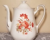 Vintage Teapot The Enterprise Aluminum Company Drip-o-lator Yellow Orange and Mint Floral Design 1940 39 s Victorian Style Serving Pot