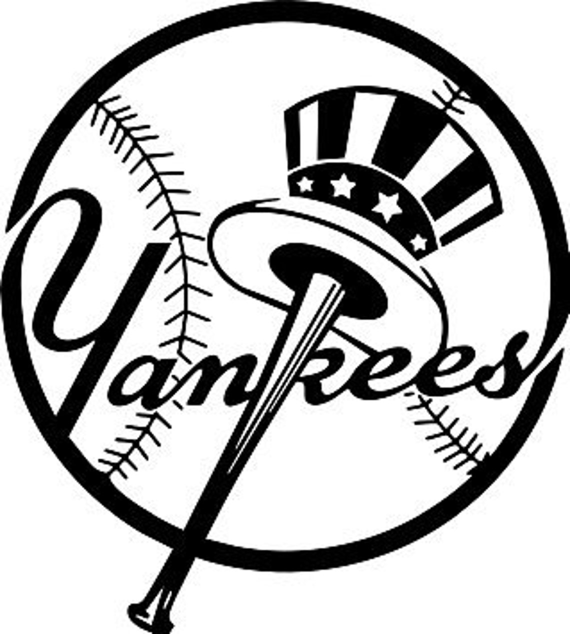 Old Style New York Yankees Logo Car Decal Computer Sticker Etsy