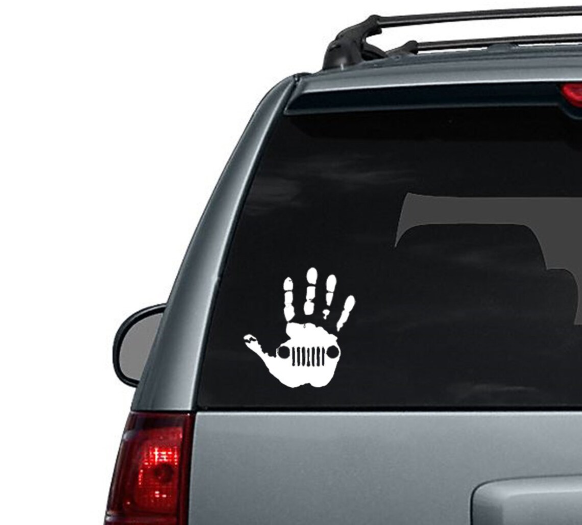 Jeep Hand Print Vinyl Decal Sticker | Etsy