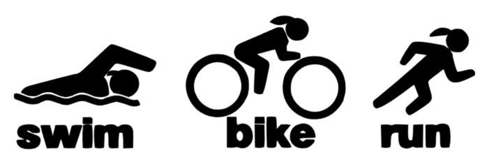 Extra Large Female Swim Bike Run Triathlon Athlete Car Decal Etsy