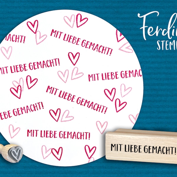 Stempelset · Mit Liebe gemacht! + Herz