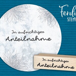 Stempel · Avec mes sincères condoléances