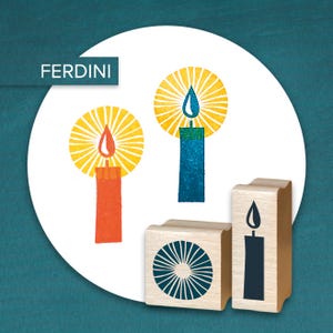 Stempelset · Kerze + Lichtkranz