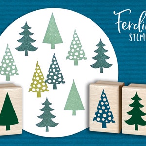 Stamp set · 3 fir trees