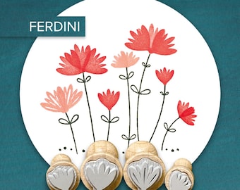 Stamp set · 4 flowers