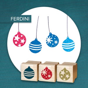 Juego de sellos · Adornos navideños