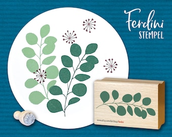 Timbre · Branche d’eucalyptus + fleur