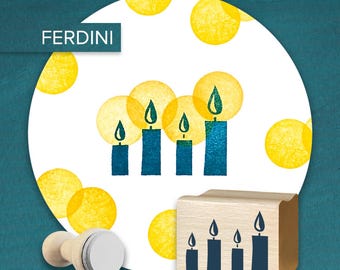 Stamp set · 4 candles + light wreath