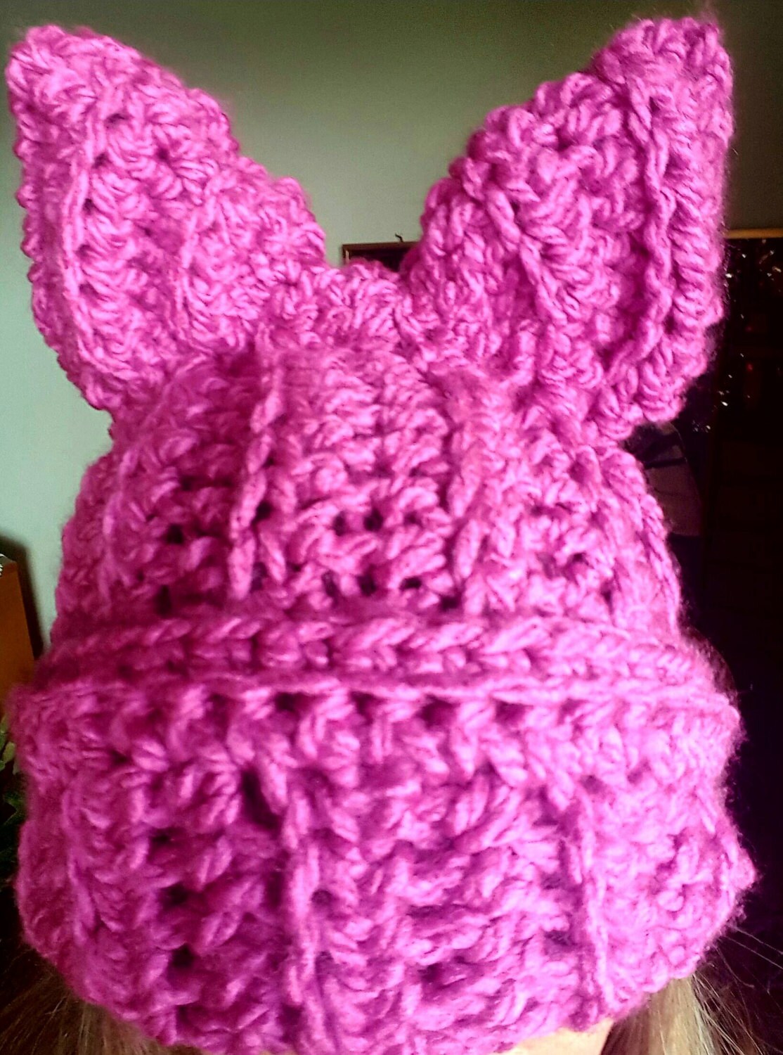 fluffy pink cat hat