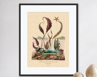 MERMAID Fine Art Print, And She Sent Away Homeward with One Star Awake