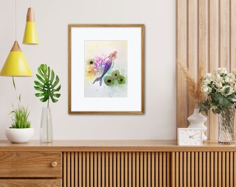 Hand Embellished watercolor Fine Art Print