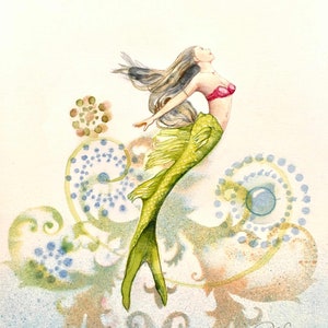 Mermaid Watercolor Art Print