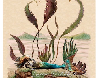 MERMAID Fine Art Print, And She Sent Away Homeward with One Star Awake