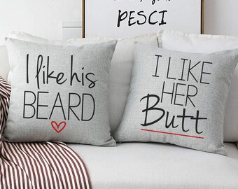 His Her Pillow Cases Etsy