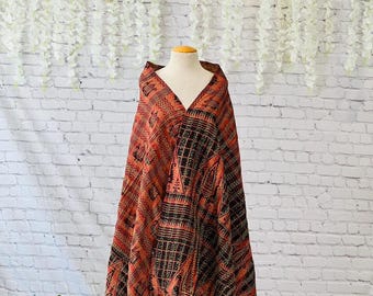 Silk Kantha Embroidered Wrap: Reversible Hand-Stitched Artistry