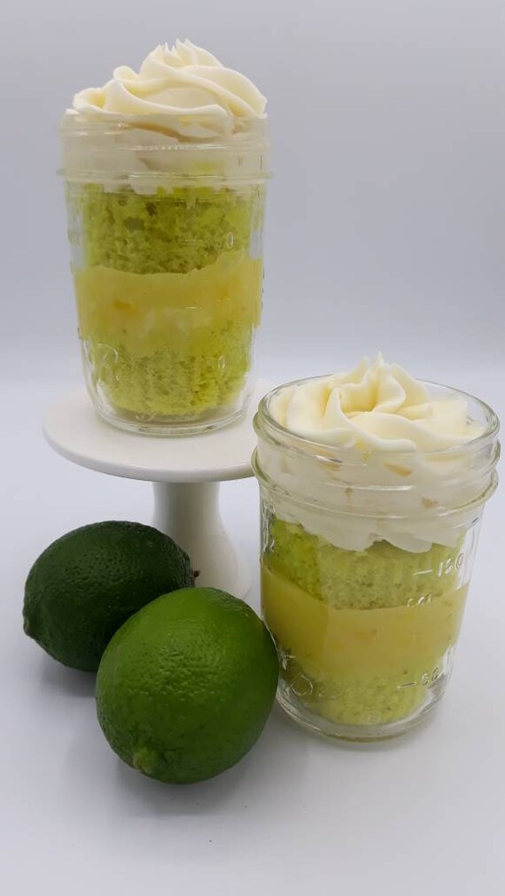 Key Lime Cake in a Jar....with Cream Cheese Icing and Key Lime Etsy