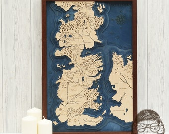 Multi Layered Map Of Westeros, Game Of Thrones.