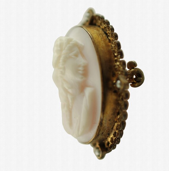 Angel Skin Cameo Brooch with Seed Pearl Accents, … - image 7