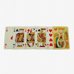 Vintage Waddingtons King of Hearts "Suicide King" Playing Cards, Double Ended Courts with Indices on All Four Corners