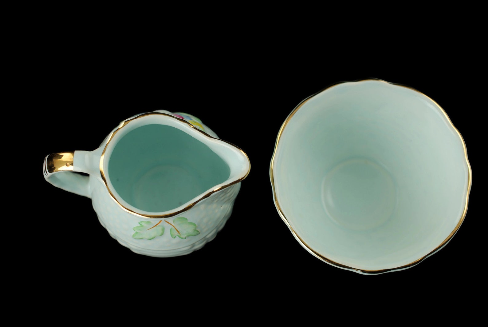 Vintage Crown Devon Made in England Hand Painted Blue Etsy