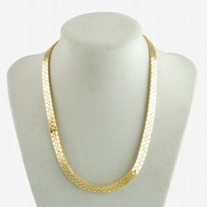 Vintage Italian Reversible Panther Link 16.5" Gold Tone Necklace