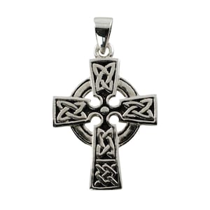 Vintage Irish Celtic Cross Pendant with Celtic Knot Motif