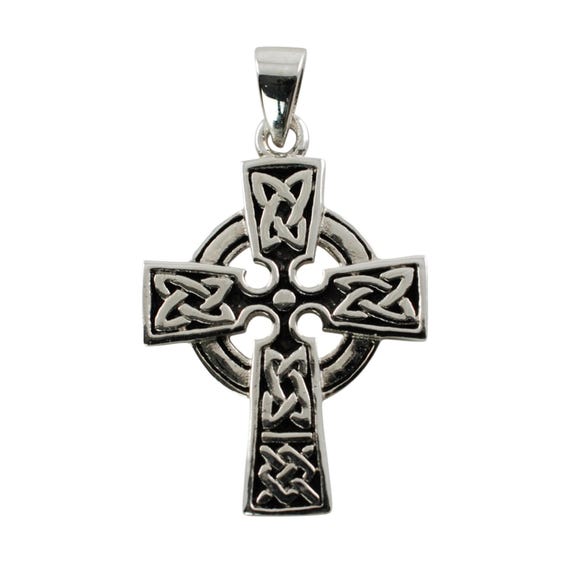 Vintage Irish Celtic Cross Pendant with Celtic Knot Motif