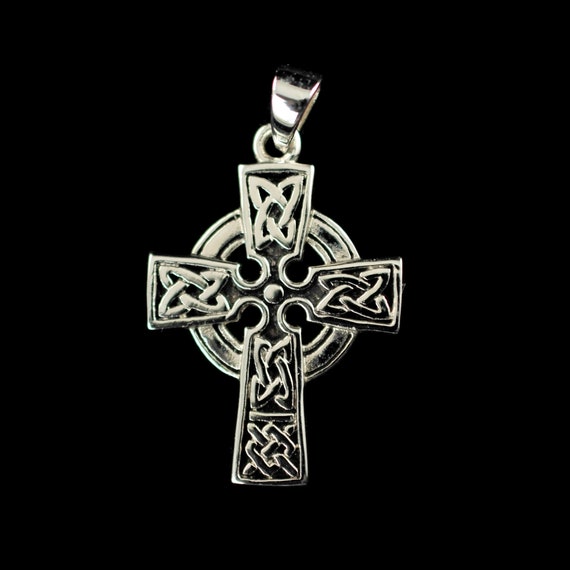 Vintage Irish Celtic Cross Pendant with Celtic Kno