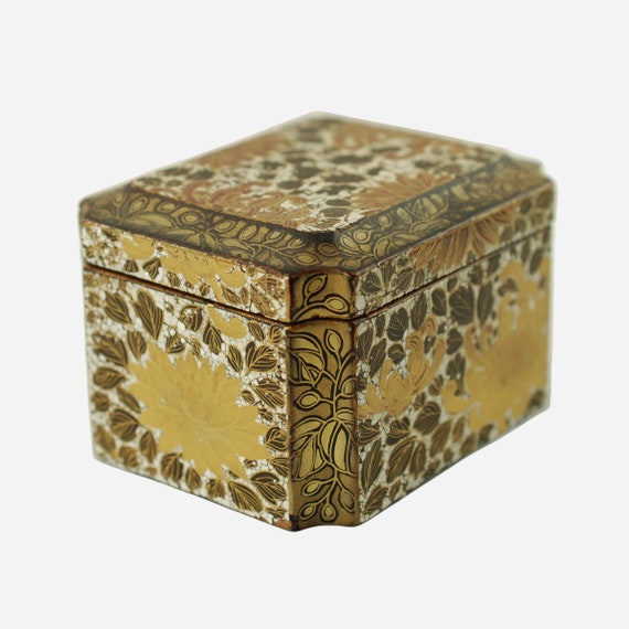 Japanese Black Lacquer Document Box with Gold Chrysanthemums Japanese Black Lacquer Document Box with Gold Chrysanthemums