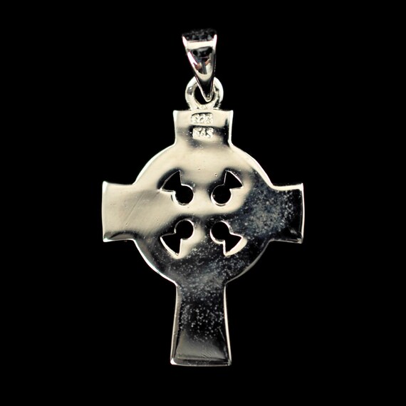 Celtic Cross Pin Brooch Badge - Blue Scottish / Irish Gaelic Cross UK Handmade e
